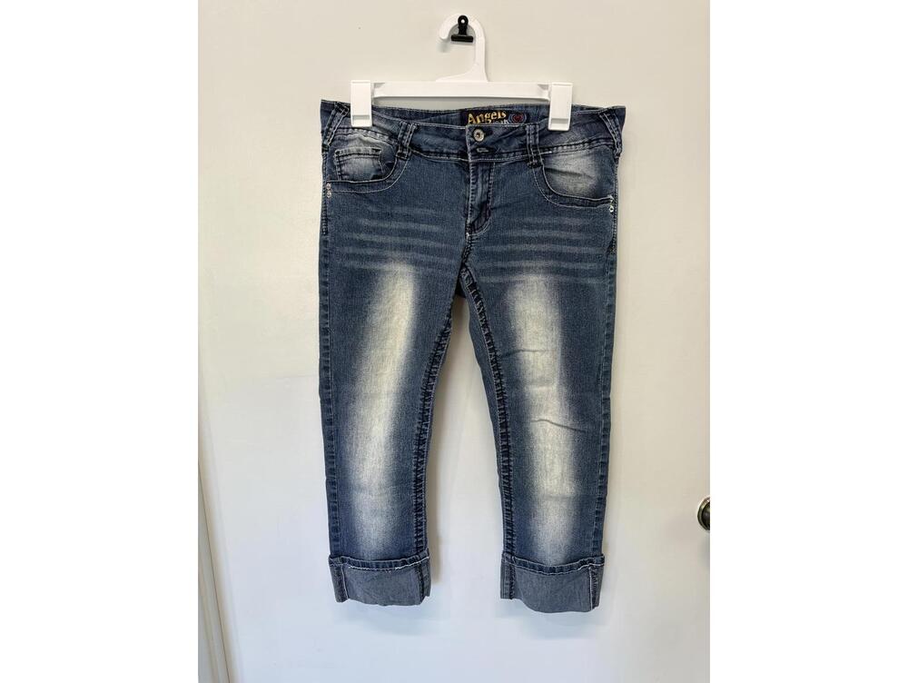 Y2K Angels Jeans Girls Size 13 Blue Denim Cuffed Jeans